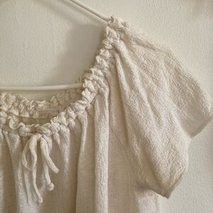 Madewell Cream Textured Blouse
